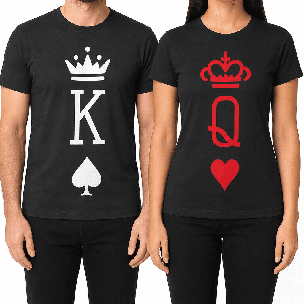 King & Queen Playing Cards - T-Shirt Set