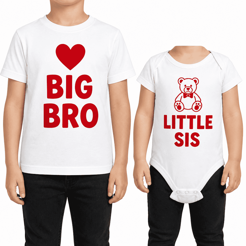 Big Bro Little Sis - T-Shirt & Baby Bodysuit Set