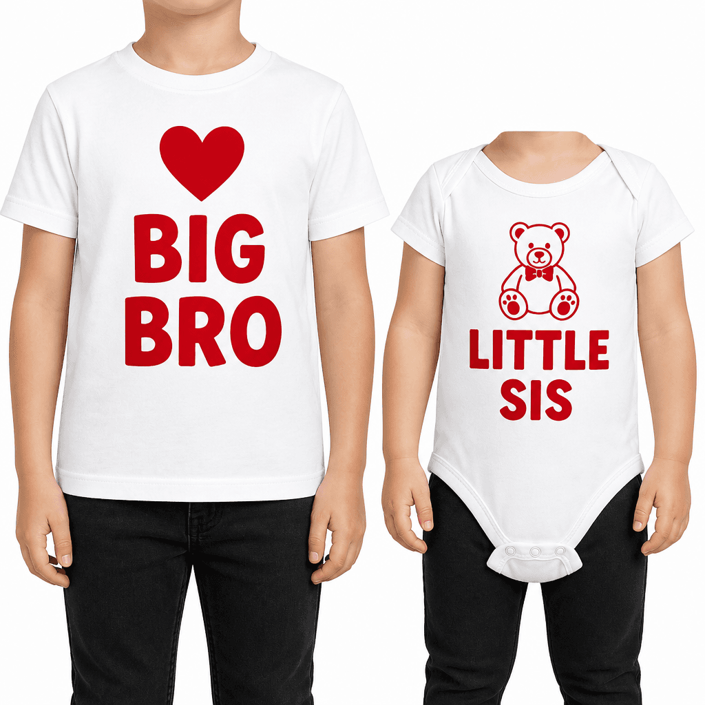 Big Bro Little Sis - T-Shirt & Baby Bodysuit Set