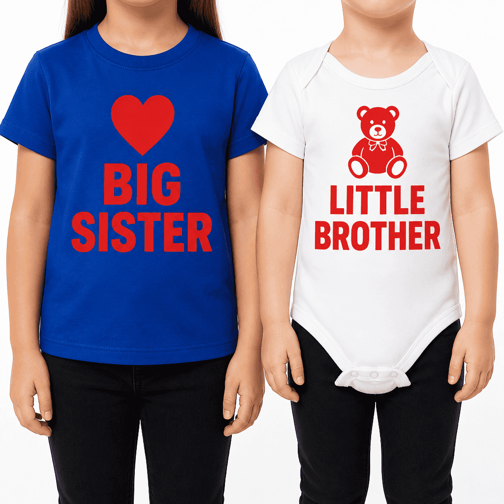 Big Sister Little Brother - T-Shirt & Baby Bodysuit