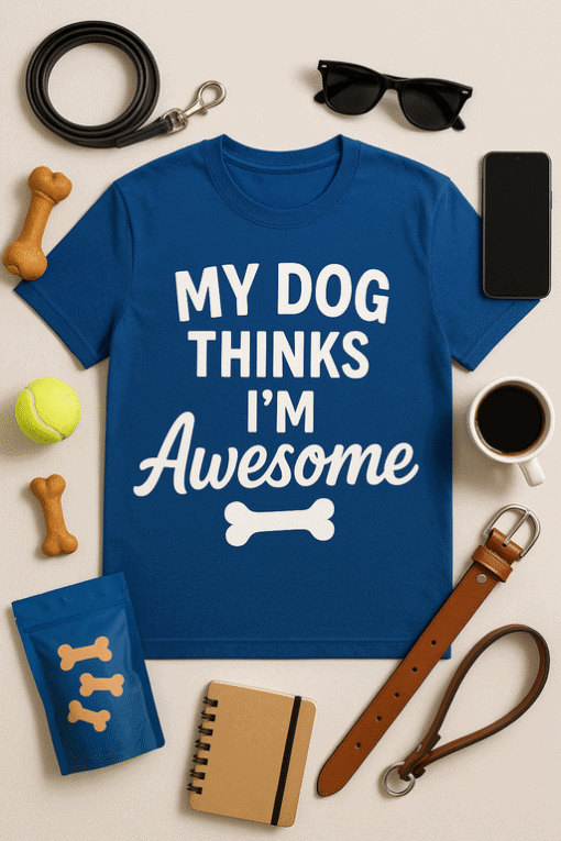 Dog owner humor T-shirt for men and women, funny pet lover apparel, cute dog quote t-shirt.