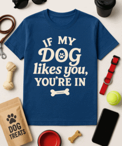 Cute dog lover t-shirt with humorous message, perfect for pet owners. Great for casual wear and dog themed accessories.
