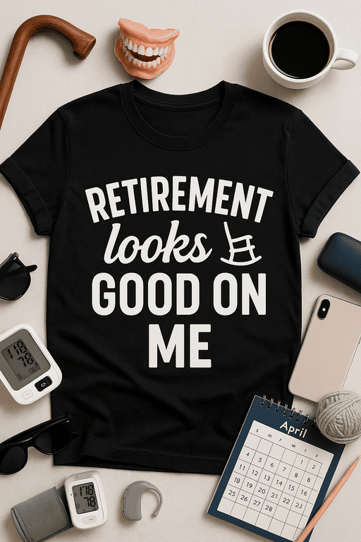 Retro retirement t-shirt for men and women, perfect for milestone celebrations and retirement parties.