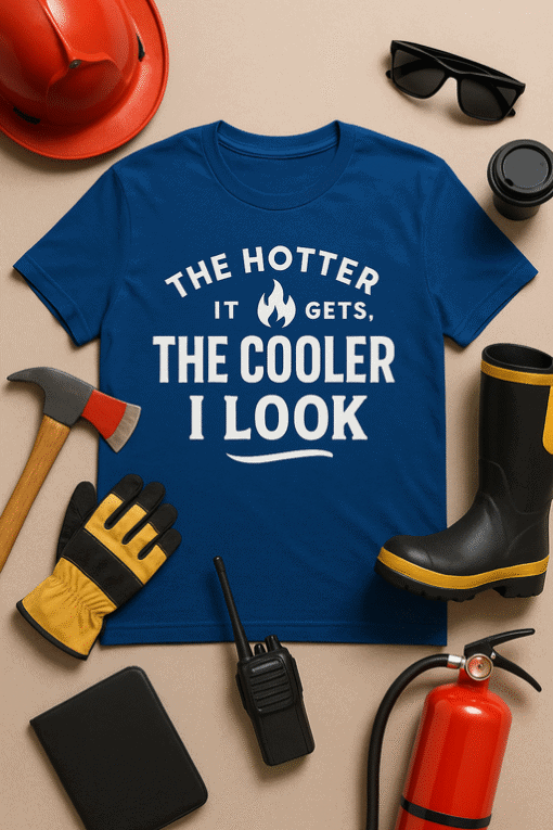 Bold graphic T-shirt with humorous outdoor work theme, ideal for casual, workwear, or themed apparel. Perfect for men's work shirts.