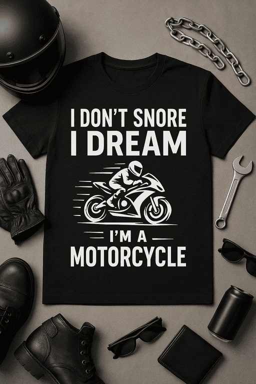Bold motorcycle-themed t-shirt for motorcyclists and enthusiasts. Perfect casual wear for bike riders.