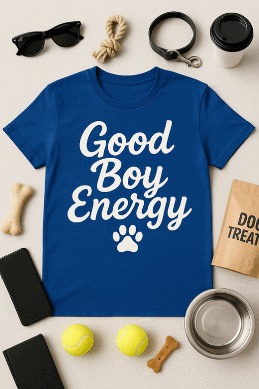 Good Boy Energy T-Shirt for Dog Lovers, Casual Animal Graphic Tee.