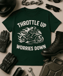 Motorcycle graphic T-shirt for bikers, motorcycle riding, and biker lifestyle enthusiasts. Perfect casual wear.