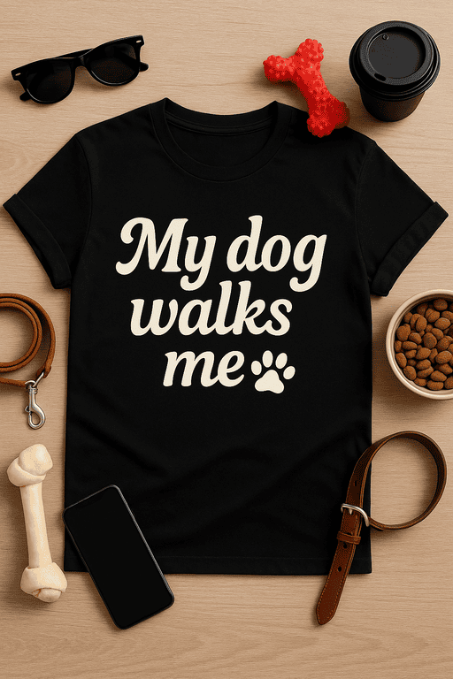 Dog walking shirt, pet owner gift, casual dog lover tee, funny dog quote t-shirt, pet accessories, dog-themed apparel, dog owner fashion, casual pet shirt, pet memory gift, casual dog walking tee.