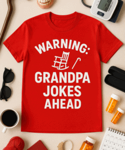 Funny grandpa joke t-shirt for seniors, humor, and family graphic tee for men and women.