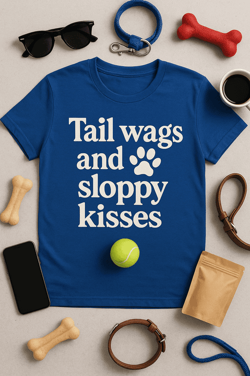 Tail wag and sloppy kisses funny dog lover t-shirt.