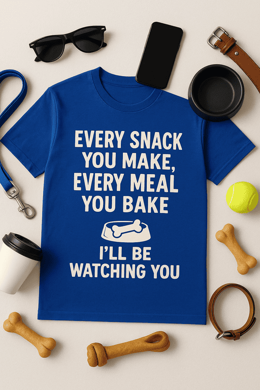Every Snack You Make T-shirt - Funny Food and Baking Humor Tee for Dog Lovers and Chefs.