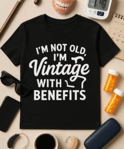 Aging humor vintage T-shirt for men and women, perfect for retro gift ideas and humorous fashion.
