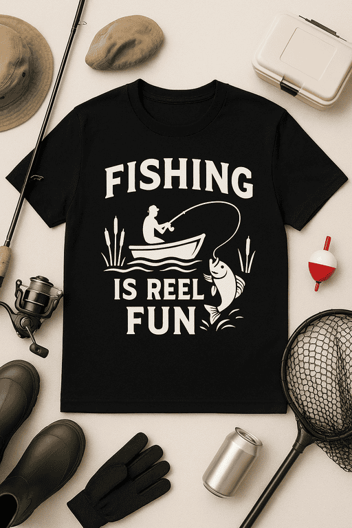 Fishing shirt with humorous quote about fishing being fun and relaxing, perfect for fishing enthusiasts and outdoor lovers.