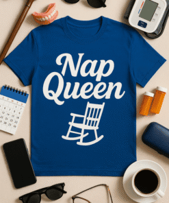 Nap Queen T-shirt for Relaxed Sleepwear or Loungewear - Perfect Gift Idea.