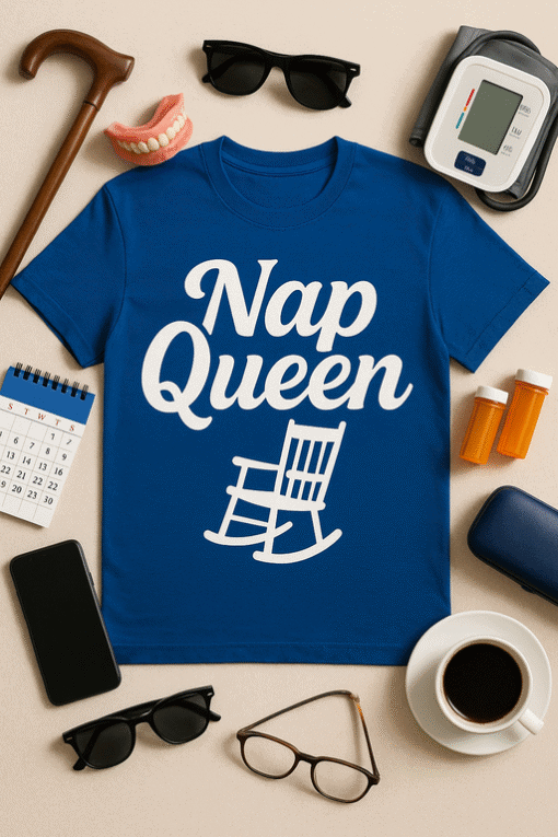 Nap Queen T-shirt for Relaxed Sleepwear or Loungewear - Perfect Gift Idea.