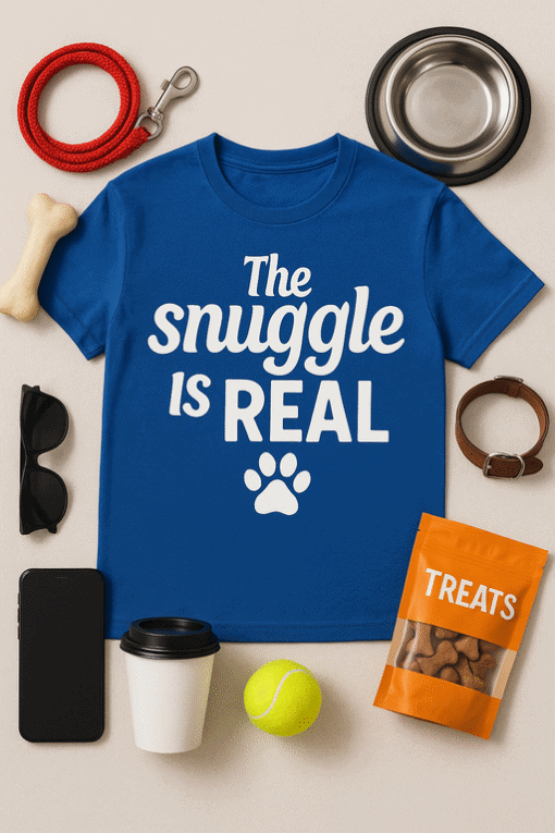 Snuggle is real T-shirt for pet lovers, cozy and stylish, perfect for dog parents.