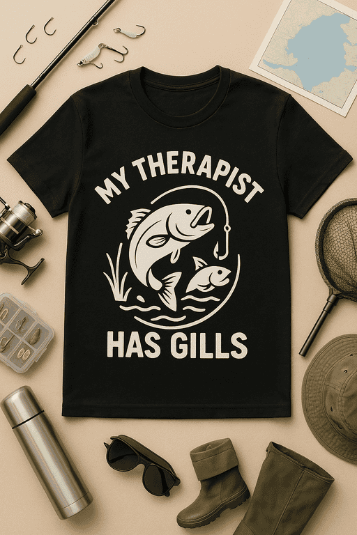 1. Funny fishing t-shirt with gills quote, perfect for anglers and fishing enthusiasts.