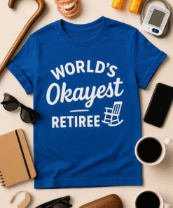 Comfortable funny retiree T-shirt for senior dad or mom, perfect gift for retired loved ones.