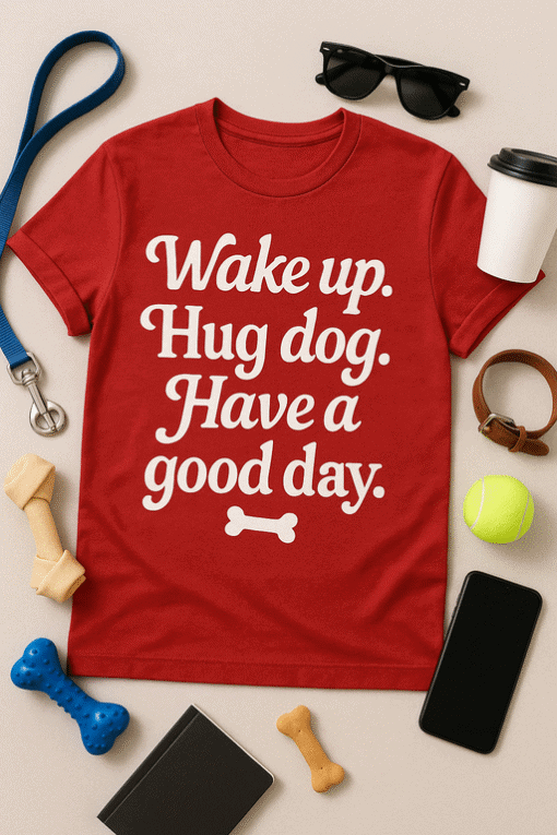 Comfortable dog lover T-shirt with motivational quote, perfect casual wear.