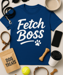 Fetch Boss T-shirt for Dog Lovers, Casual Pet Owner T-shirt, Fetching Dog Mom Gift.
