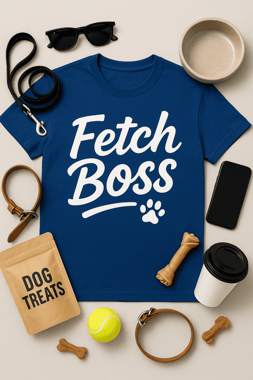 Fetch Boss T-shirt for Dog Lovers, Casual Pet Owner T-shirt, Fetching Dog Mom Gift.