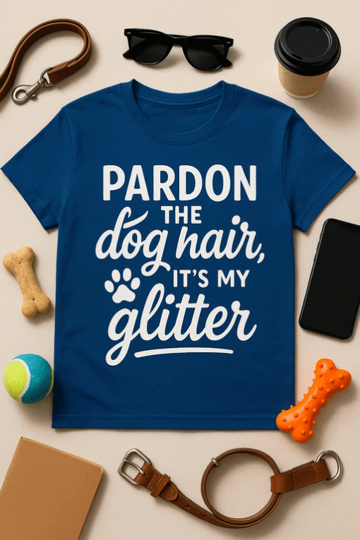 Pardon the dog hair t-shirt funny pet humor dog lover gift.