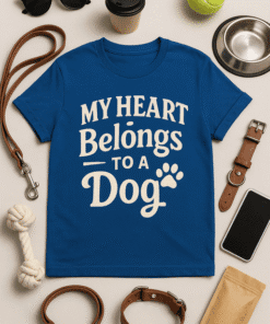 My Heart Belongs to a Dog T-shirt for Dog Lovers and Pet Owners.