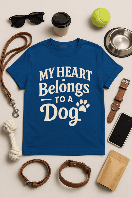 My Heart Belongs to a Dog T-shirt for Dog Lovers and Pet Owners.
