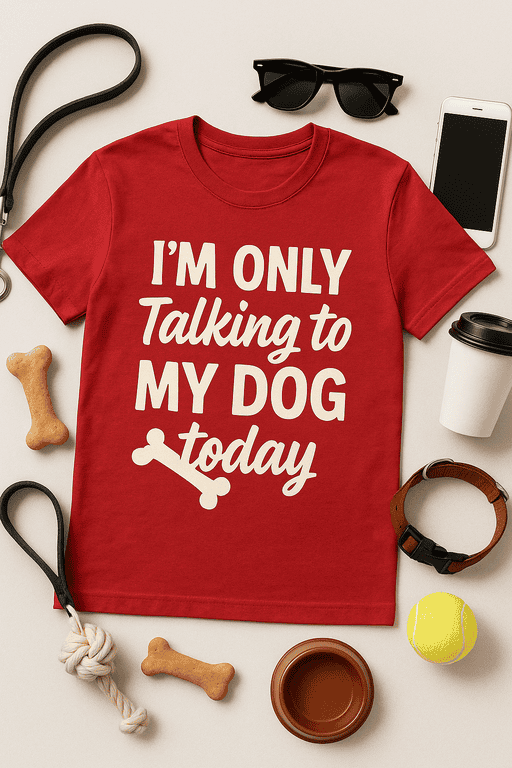 I'm only talking to my dog today t-shirt, funny pet lover tee, dog lover gift, cute dog humor tshirt, pet owner apparel.