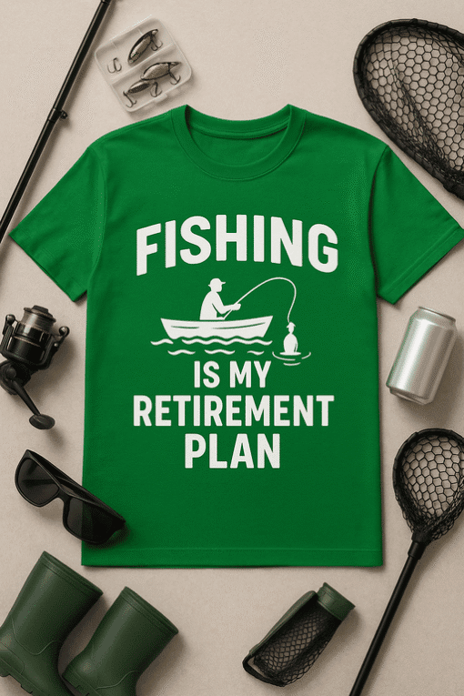 Fishing retirement hobby t-shirt for men and women, perfect gift for anglers and fishing enthusiasts.