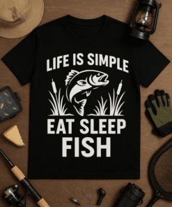 1. Funny fishing T-shirt with fish design, perfect for fishing enthusiasts.