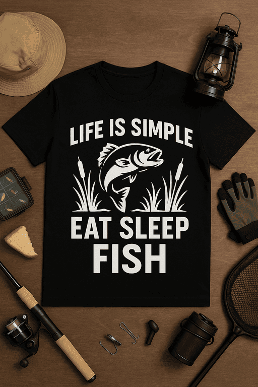 1. Funny fishing T-shirt with fish design, perfect for fishing enthusiasts.