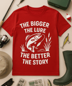 Biggest lure fishing T-shirt for anglers and fishing enthusiasts.
