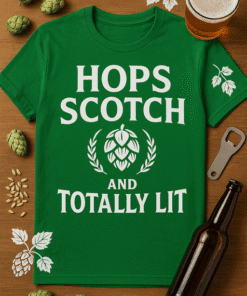 Hop Scotch T-shirt, craft beer humor, funny beer lover tee, beer drinking humor shirt, Hops Scotch tee, beer enthusiast gift.
