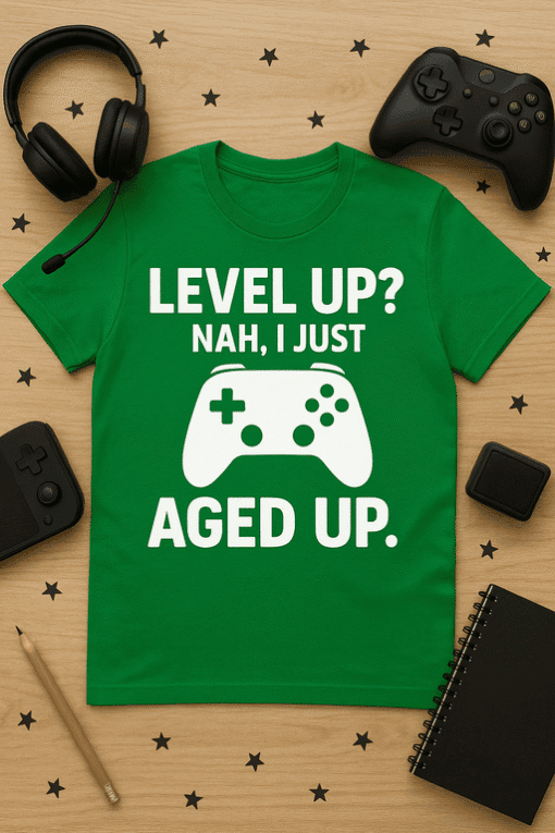 1. Gaming joke T-shirt for adults, funny video game humor, perfect gift for gamers.