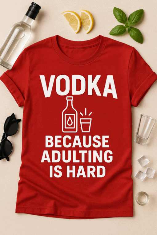 Vodka t-shirt, funny adulting shirt, humorous alcohol humor tee, VODKA quote apparel, drinking joke t-shirt, adult humor clothing.