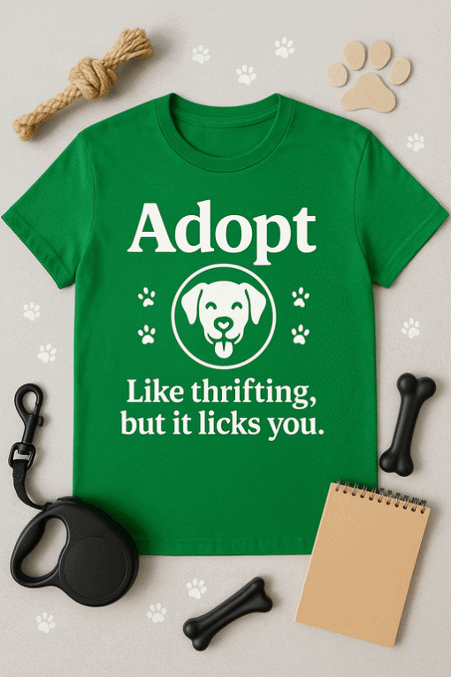 Adopt a dog T-shirt, funny pet lover gift, pet adoption humor shirt for dog lovers.