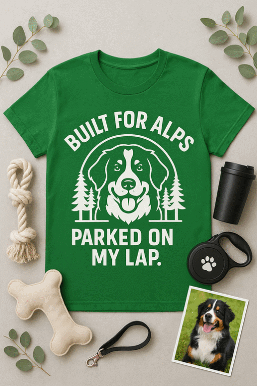 Cute dog t-shirt with humorous outdoor adventure slogan, perfect for animal lovers.