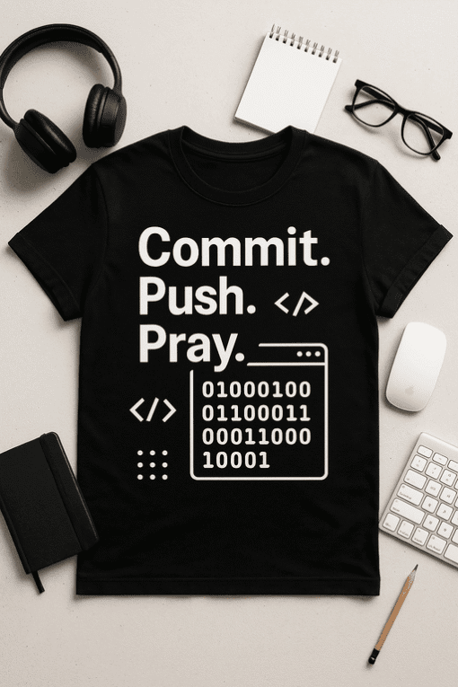 1. Motivational tech-inspired t-shirt for programmers and developers.