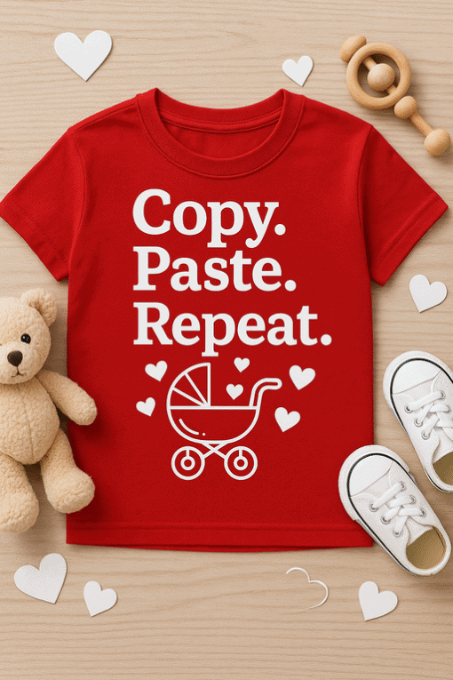 Copy Pasting Humor T-Shirt for Casual Wear - Trendy and Fun Design.