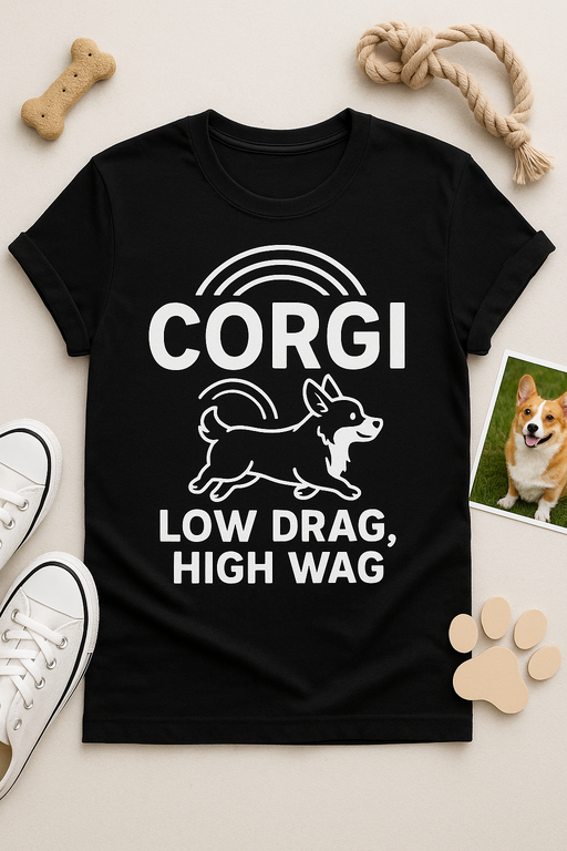 Corgi: Low Drag, High Wag T-Shirt