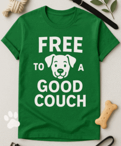 FREE dog t-shirt, pet humor shirt, funny dog lover tee, casual pet apparel, dog gift T-shirt, pet lover clothing.