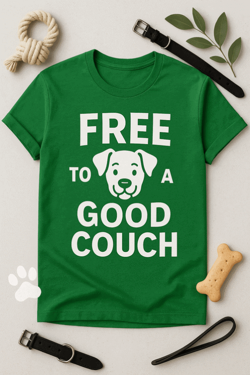 FREE dog t-shirt, pet humor shirt, funny dog lover tee, casual pet apparel, dog gift T-shirt, pet lover clothing.