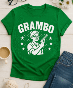 Cute grandma gun t-shirt, vintage style, retro grandma gift, humorous women's tee.