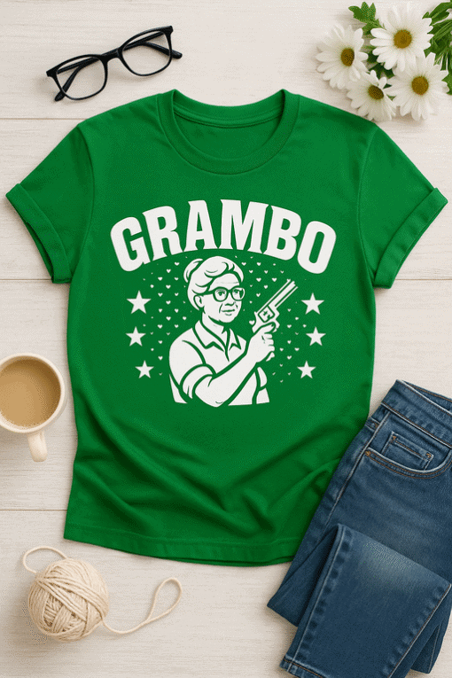 Cute grandma gun t-shirt, vintage style, retro grandma gift, humorous women's tee.