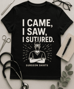 1. Funny medical t-shirt with surgeon quote, perfect for healthcare professionals and medical humor enthusiasts.