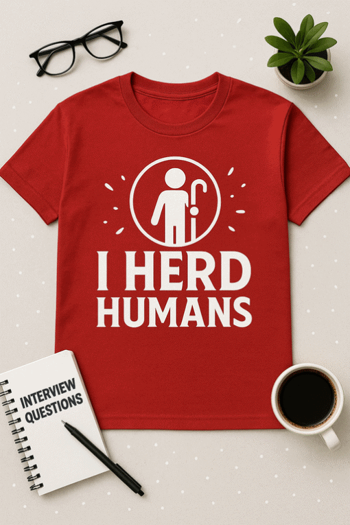 I Herd Humans t-shirt with humorous alien statement, perfect for sci-fi or funny apparel lovers.