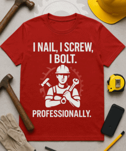 1. Worker themed t-shirt with hammer and wrench design, perfect for construction professionals.