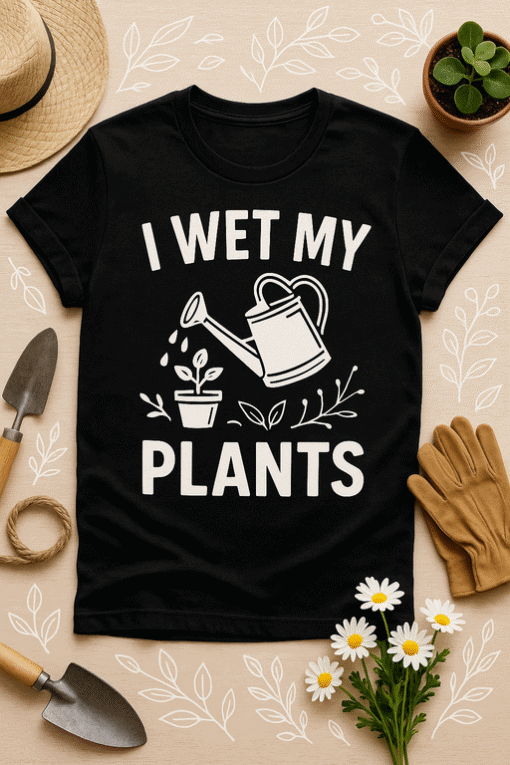 Watering my plants t-shirt fun gardening tee for plant lovers and gardeners.