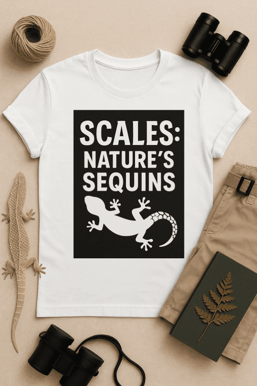 Lizard graphic t-shirt with nature-themed quote for outdoor enthusiasts and wildlife lovers.
